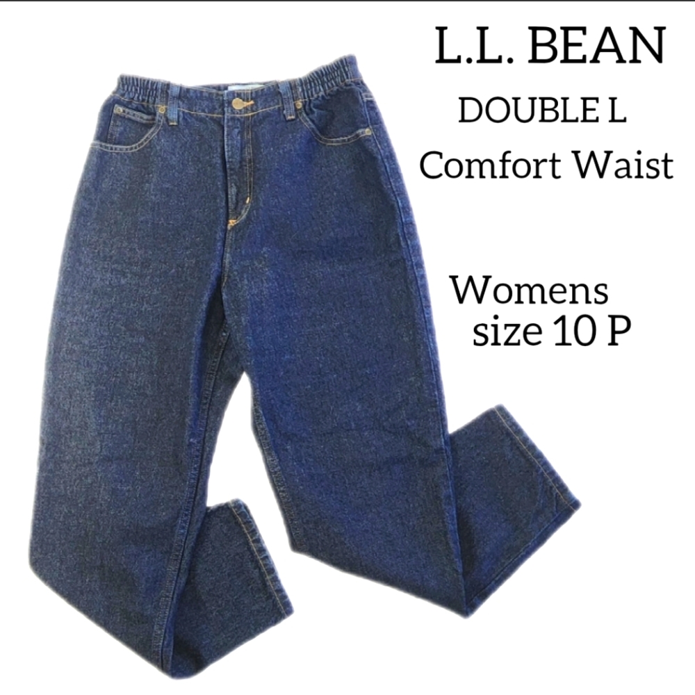 L.L. BEAN DOUBLE L  RELAXED FIT  COMFORT WAIST WOMENS JEANS SIZE 10P